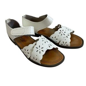 Chic White Leather Sandals